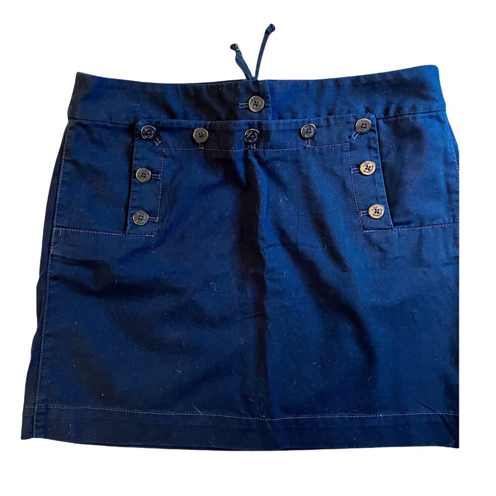 J Crew Nautical Cotton mini skirt Navy Blue 10